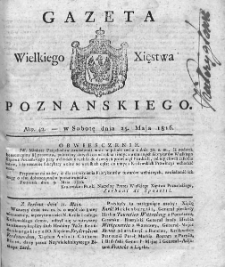 Gazeta Wielkiego Xięstwa Poznańskiego. 1816. Nr 42