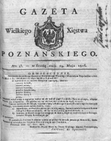Gazeta Wielkiego Xięstwa Poznańskiego. 1816. Nr 43