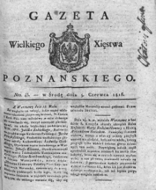 Gazeta Wielkiego Xięstwa Poznańskiego. 1816. Nr 45
