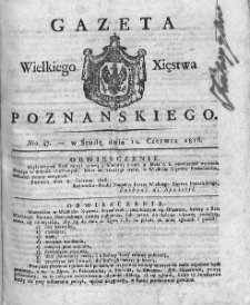 Gazeta Wielkiego Xięstwa Poznańskiego. 1816. Nr 47