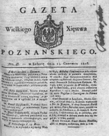 Gazeta Wielkiego Xięstwa Poznańskiego. 1816. Nr 48