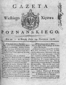 Gazeta Wielkiego Xięstwa Poznańskiego. 1816. Nr 49