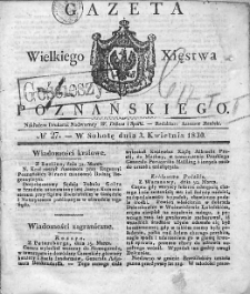 Gazeta Wielkiego Xięstwa Poznańskiego. 1830. Nr 27
