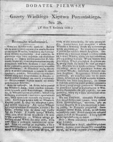 Gazeta Wielkiego Xięstwa Poznańskiego. 1830. Dodatek do nr 28