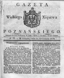 Gazeta Wielkiego Xięstwa Poznańskiego. 1830. Nr 33