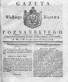 Gazeta Wielkiego Xięstwa Poznańskiego. 1830. Nr 40