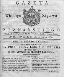 Gazeta Wielkiego Xięstwa Poznańskiego. 1830. Nr 44