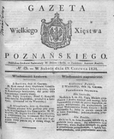 Gazeta Wielkiego Xięstwa Poznańskiego. 1830. Nr 49