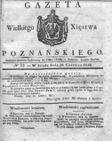 Gazeta Wielkiego Xięstwa Poznańskiego. 1830. Nr 52