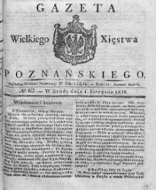 Gazeta Wielkiego Xięstwa Poznańskiego. 1830. Nr 62