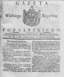 Gazeta Wielkiego Xięstwa Poznańskiego. 1830. Nr 65