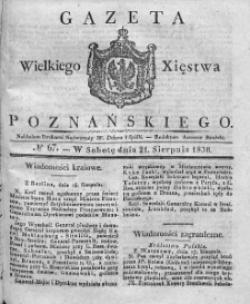 Gazeta Wielkiego Xięstwa Poznańskiego. 1830. Nr 67