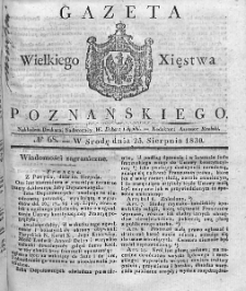 Gazeta Wielkiego Xięstwa Poznańskiego. 1830. Nr 68