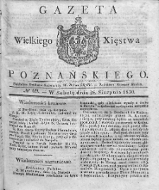 Gazeta Wielkiego Xięstwa Poznańskiego. 1830. Nr 69