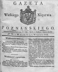 Gazeta Wielkiego Xięstwa Poznańskiego. 1830. Nr 70