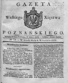 Gazeta Wielkiego Xięstwa Poznańskiego. 1830. Nr 72