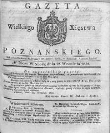 Gazeta Wielkiego Xięstwa Poznańskiego. 1830. Nr 76