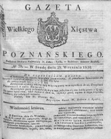 Gazeta Wielkiego Xięstwa Poznańskiego. 1830. Nr 78