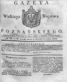 Gazeta Wielkiego Xięstwa Poznańskiego. 1830. Nr 80
