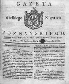 Gazeta Wielkiego Xięstwa Poznańskiego. 1830. Nr 91