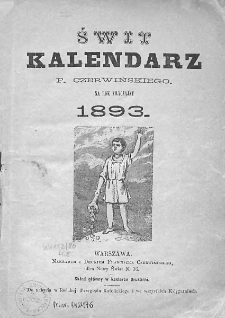 Świt. Kalendarz F.Czerwińskiego. 1893