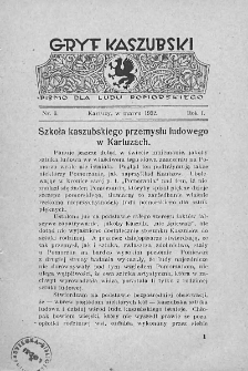 Gryf Kaszubski : pismo dla ludu pomorskiego. Rocznik I, 1931-1932. Nr 6