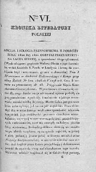 Kronika Literatury Polskiej. Dodatek do Gazety Polskiej. 1828. Nr 6