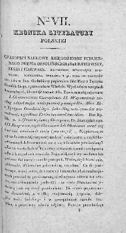 Kronika Literatury Polskiej. Dodatek do Gazety Polskiej. 1828. Nr 7