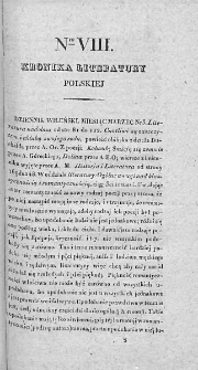Kronika Literatury Polskiej. Dodatek do Gazety Polskiej. 1828. Nr 8