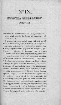 Kronika Literatury Polskiej. Dodatek do Gazety Polskiej. 1828. Nr 9
