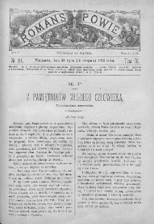 Romans i Powieść. Tygodnik beletrystyczny, ilustrowany. T IV. 1882. Nr 84