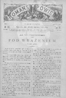 Romans i Powieść. Tygodnik beletrystyczny, ilustrowany. T IV. 1882. Nr 90