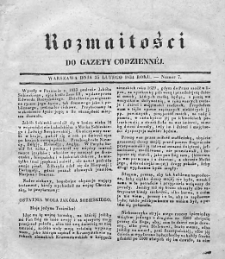 Rozmaitości do Gazety Codziennej. 1834. Nr 7