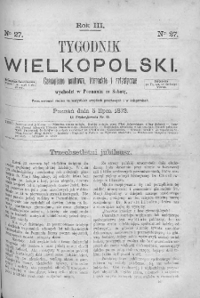 Tygodnik Wielkopolski. 1873, nr 27