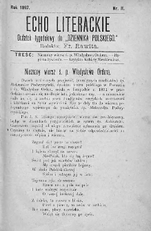 Echo Literackie. Dodatek tygodniowy do Dziennika Polskiego. 1897. Nr 2