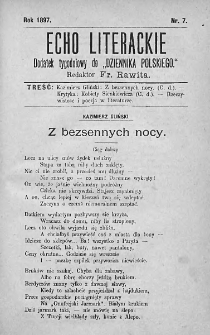 Echo Literackie. Dodatek tygodniowy do Dziennika Polskiego. 1897. Nr 7