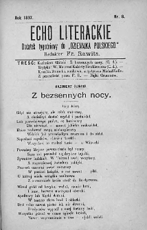 Echo Literackie. Dodatek tygodniowy do Dziennika Polskiego. 1897. Nr 8