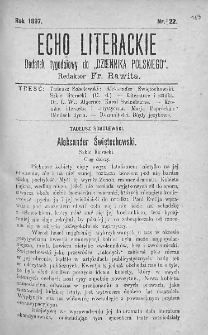 Echo Literackie. Dodatek tygodniowy do Dziennika Polskiego. 1897. Nr 22