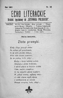 Echo Literackie. Dodatek tygodniowy do Dziennika Polskiego. 1897. Nr 23