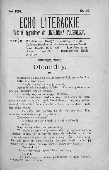 Echo Literackie. Dodatek tygodniowy do Dziennika Polskiego. 1897. Nr 24