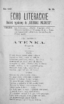 Echo Literackie. Dodatek tygodniowy do Dziennika Polskiego. 1897. Nr 25