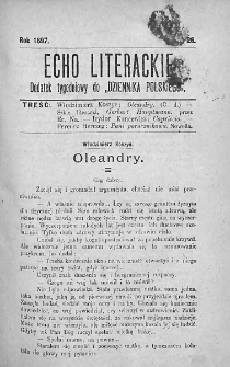 Echo Literackie. Dodatek tygodniowy do Dziennika Polskiego. 1897. Nr 26