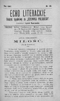 Echo Literackie. Dodatek tygodniowy do Dziennika Polskiego. 1897. Nr 32