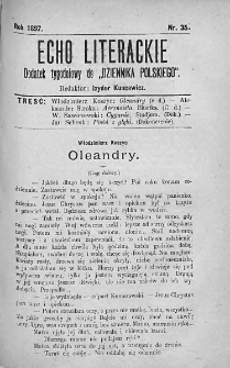 Echo Literackie. Dodatek tygodniowy do Dziennika Polskiego. 1897. Nr 35