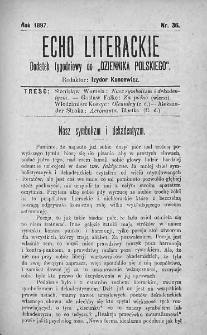 Echo Literackie. Dodatek tygodniowy do Dziennika Polskiego. 1897. Nr 36