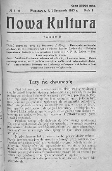 Nowa Kultura : tygodnik. R. I. 1923, nr 8-9