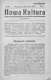 Nowa Kultura : tygodnik. R. I. 1923, nr 15
