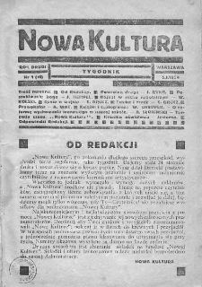 Nowa Kultura : tygodnik. R. II. 1924, nr 1