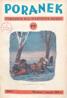 Poranek : tygodnik dla starszych dzieci. 1938. R. I, nr 17