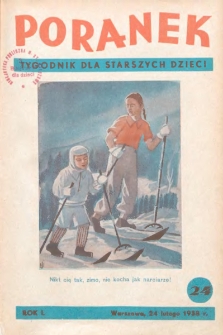 Poranek : tygodnik dla starszych dzieci. 1938. R. I, nr 24